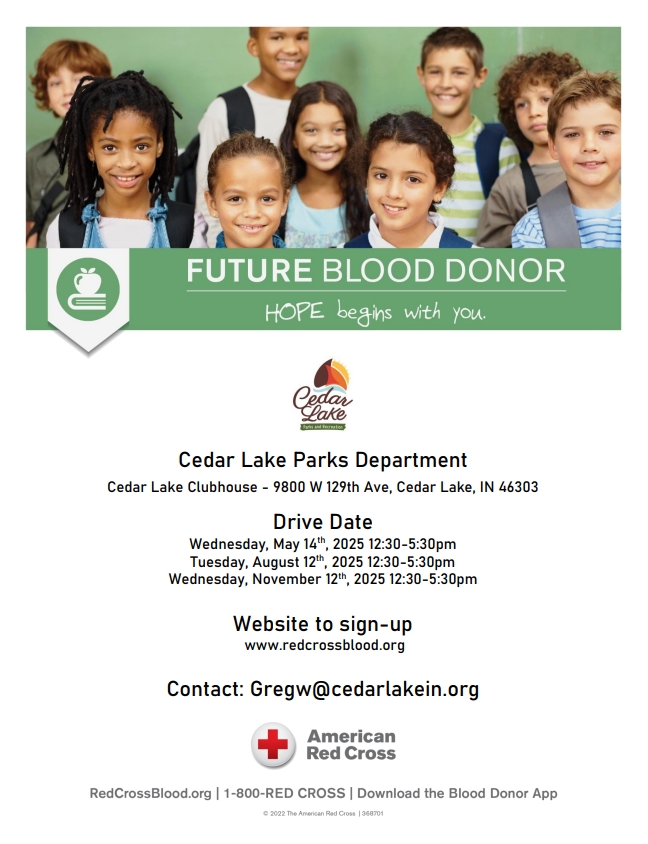 Cedar Lake Parks Department Blood Drive
